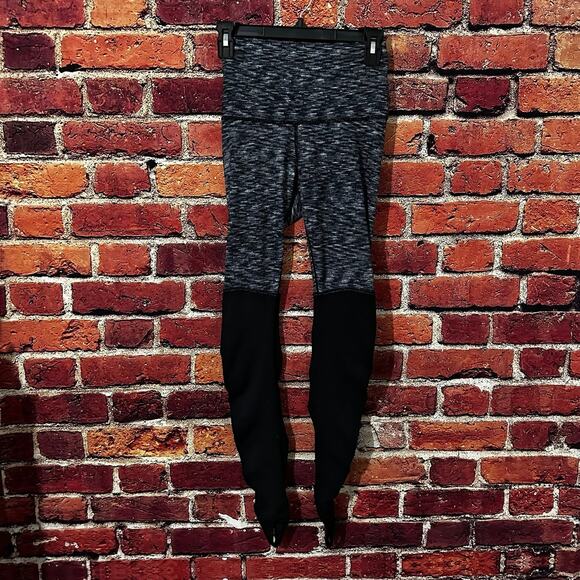 Lululemon Wunder Under Stirrup Leggings 4 Dramatic Static Black Full On Luon - Picture 1 of 11